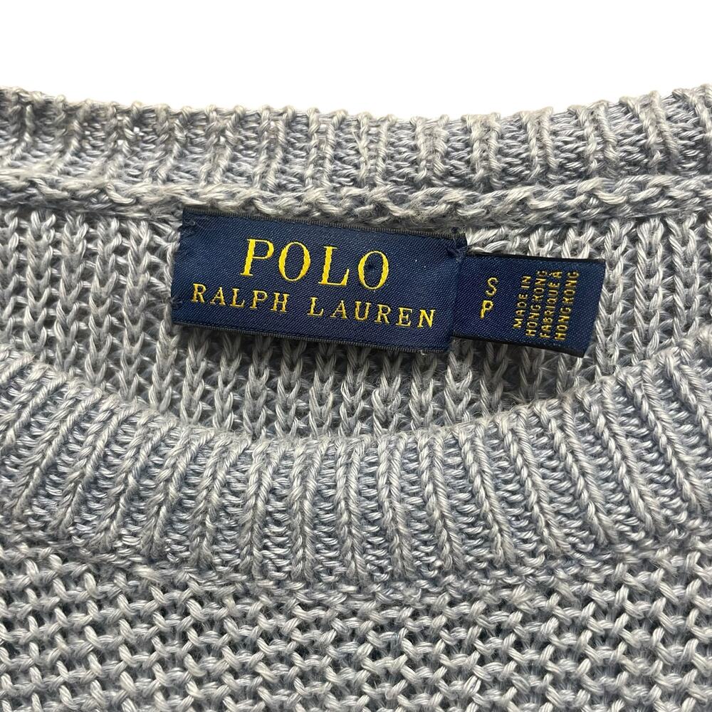 Polo Ralph Lauren Pure Linen Knit Crewneck Sweater Light Blue Womens Small - Picture 4 of 7